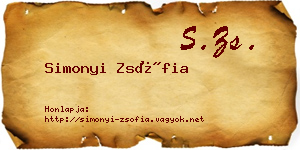 Simonyi Zsófia névjegykártya