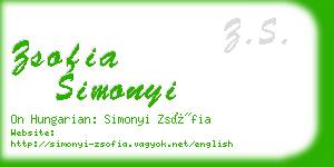 zsofia simonyi business card